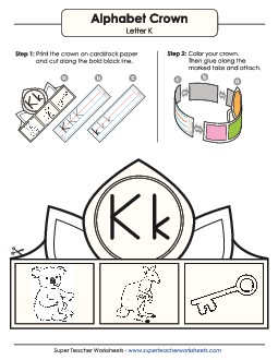 Crown: Letter K Alphabet Worksheet