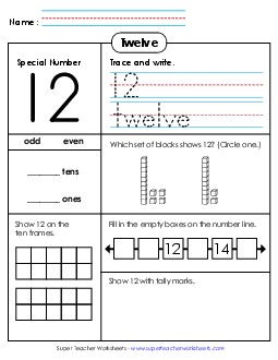 Special Number: 12 Counting Worksheet