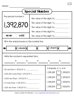 Special Number: 1,392,870 Worksheet