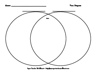 Large Blank Venn Free Graphic Organizers Worksheet