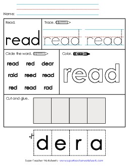 Worksheet 2: Read Sight Words Individual Worksheet