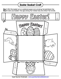 Easter Basket Craft Worksheet