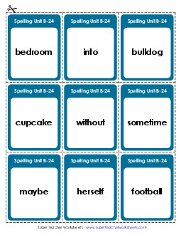 Flashcards (B-24) Spelling B Worksheet