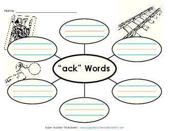 Word Web (-ack) Word Families Worksheet