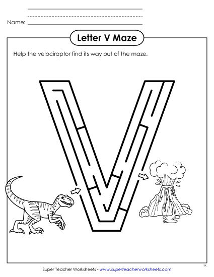 aMaze Activity: Uppercase Letter V