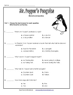 Whole Book Questions Books Worksheet