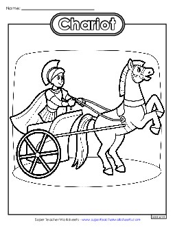 Chariot Coloring Pages Worksheet