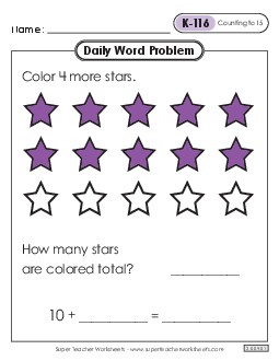 Daily Word Problems  K-116 through K-120 Worksheet