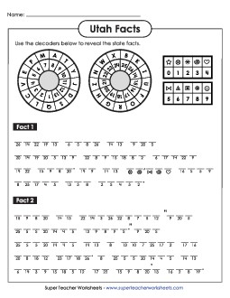 Cryptogram Puzzle Free States Individual Worksheet