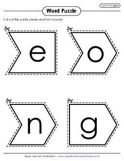 Word Puzzle: Gone Sight Words Individual Worksheet