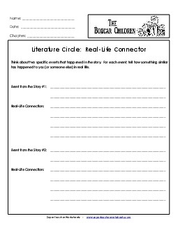 Lit Circle: Real-Life Connector Book The Boxcar Children Worksheet