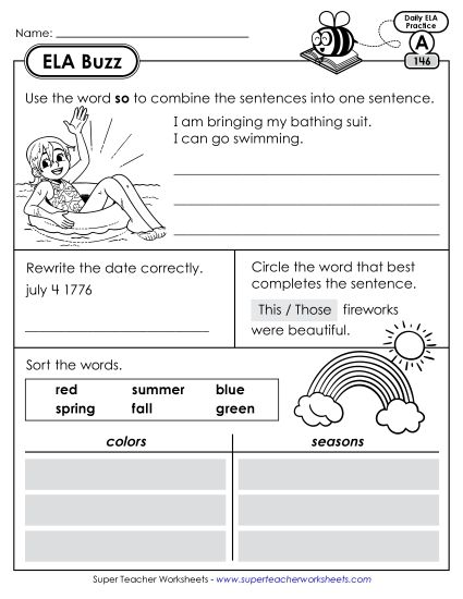 aELA Buzz: Week 30<br>Worksheets 146 through 150
