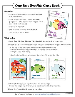 Make a Class Book Picture Book One Fish Two Fish Worksheet