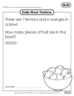 Daily Word Problems  A-61 through A-65 Worksheet