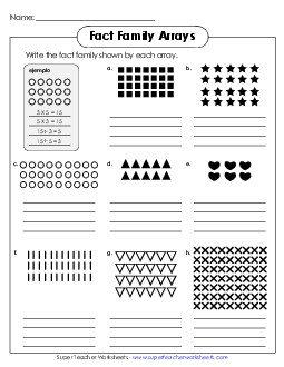 Fact Family Arrays Multiplication Worksheet