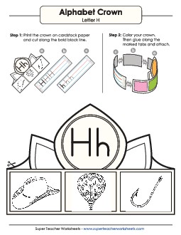 Crown: Letter H Alphabet Worksheet