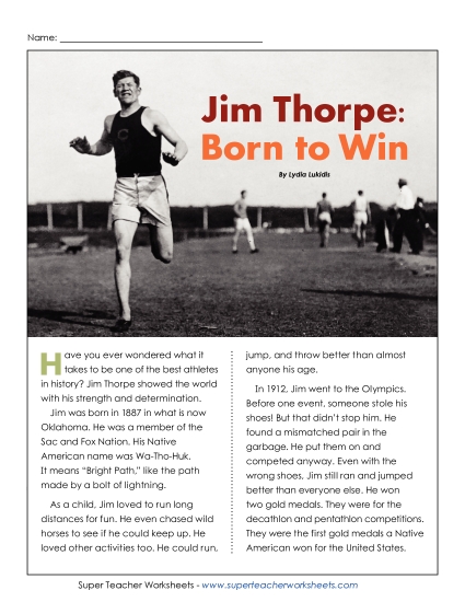 aBorn to Win: Jim Thorpe Biography