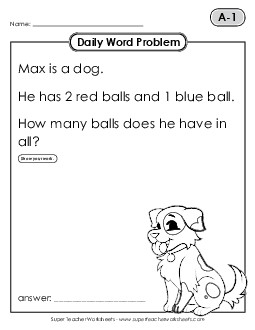 Daily Word Problems A-1 through A-5 Free Worksheet