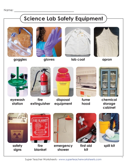 New Safety Equipment Anchor Chart Worksheet New Safety Equipment Anchor Chart Worksheet