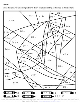 Addition Mystery Picture: Boat or Plane Worksheet