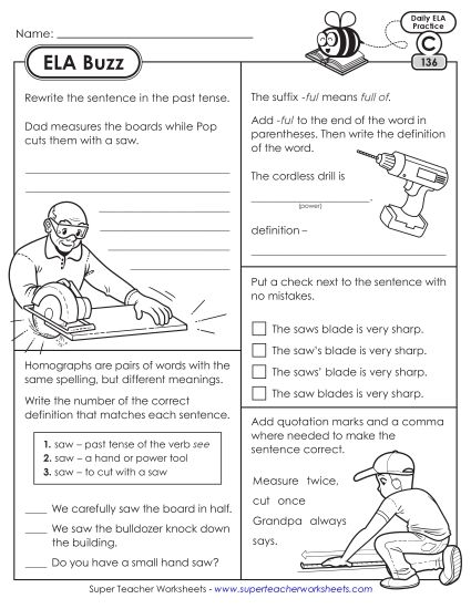 aELA Buzz: Week 28<br>Worksheets 136 through 140