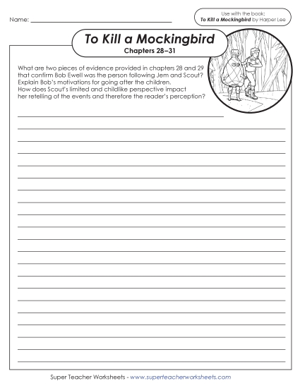 New Writing Prompt: Bob Ewell Worksheet New Writing Prompt: Bob Ewell Worksheet