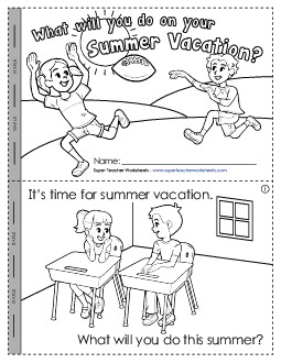 Mini-Book: What Will You Do During Your Summer Vacation? End Of Year Worksheet