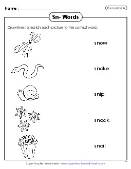 Matching Worksheet  Phonics Blends Worksheet