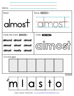 Worksheet 2: Almost Sight Words Individual Worksheet