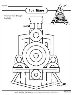 Train Maze Brainteasers Worksheet