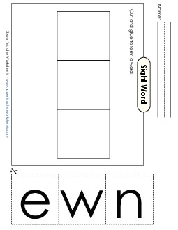 Large Cut-and-Glue: New Sight Words Individual Worksheet