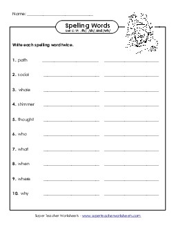 Write Twice (C-17) Spelling C Worksheet