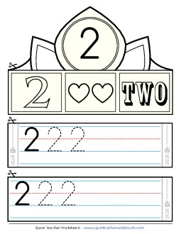 Number 2 Crown Counting Worksheet