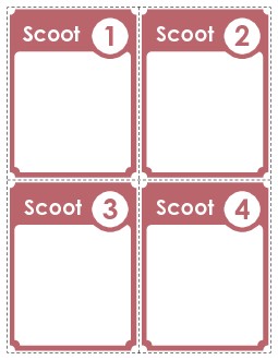 Template: Scoot! Cards (Pink) Worksheet