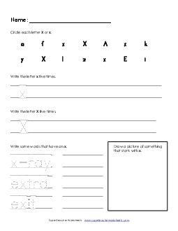 Letter X x - Practice Sheet Alphabet Worksheet