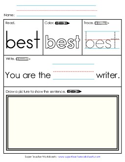 Worksheet 3: Best Sight Words Individual Worksheet