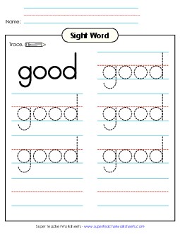 Trace the Word: Good Sight Words Individual Worksheet