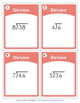 Division: Basic with Remainders Worksheet