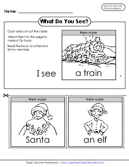 Flip Book: What Do You See? Picture Book Polar Express Worksheet