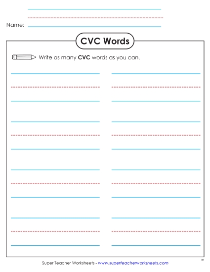 New Brainstorm: CVC Words Worksheet New Brainstorm: CVC Words Worksheet