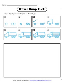 Draw a Dump Truck Learning To Draw Worksheet