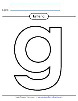 Outline - Lowercase g Alphabet Worksheet