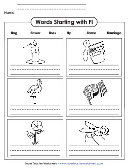 Writing Words that Start with FL Phonics Blends Worksheet