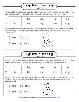 Cumulative Practice (Units 1 - 2) Free Sight Words Worksheet