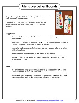 Letter Boards - Mixed Alphabet Worksheet