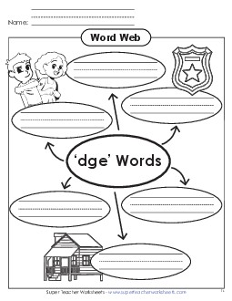 Word Web (-dge Words) Phonics Trigraphs Worksheet