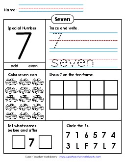 Special Number: 7 Counting Worksheet