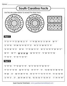 Cryptogram Puzzle States Individual Worksheet