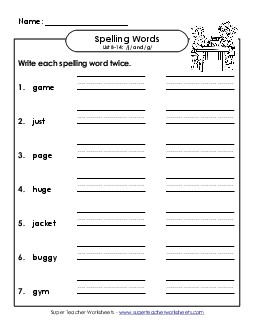 Write Twice (B-14) Spelling B Worksheet