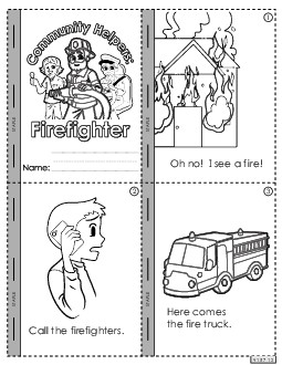 Mini-Book: Firefighter Community Helpers Worksheet